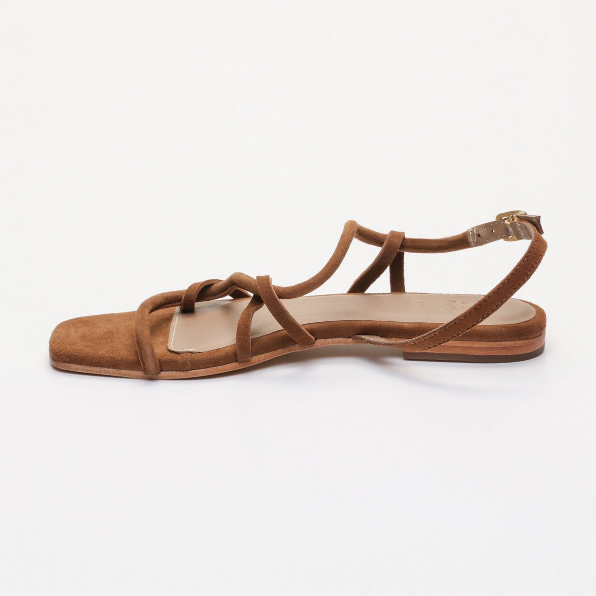 Margo Sandals - Camel Goat Suede (Tubular Straps) - Brown