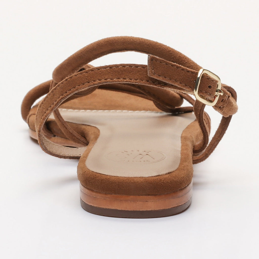 Margo Sandals - Camel Goat Suede (Tubular Straps) - Brown