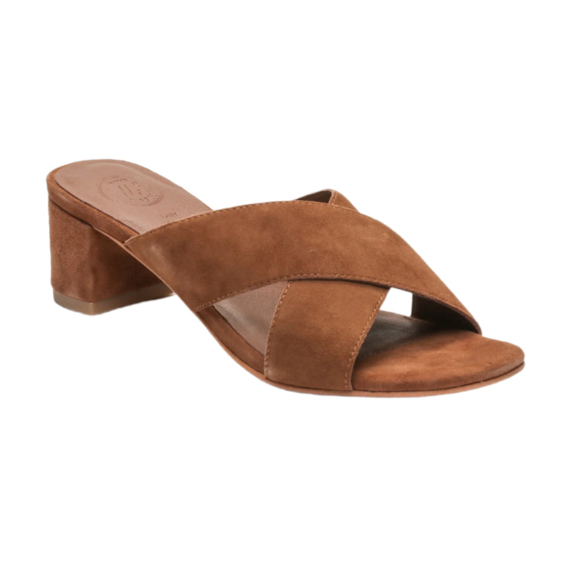 White Sun - Mules Talon Mina - Camel Goat Suede - Marron