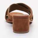 White Sun - Mules Talon Mina - Camel Goat Suede - Marron