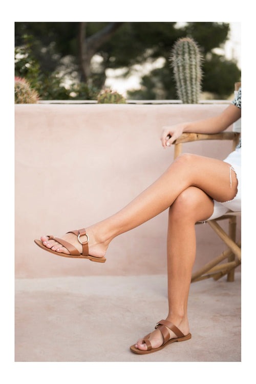 Sol Blanco - Mules Emma - Camel Buff - Camel
