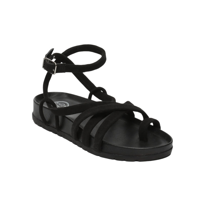 White Sun - Sandales Ava - Black Goat Suede - Black