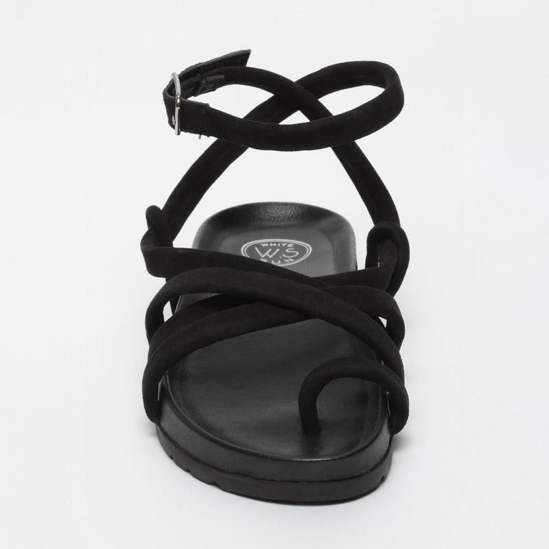 White Sun - Sandales Ava - Black Goat Suede - Black
