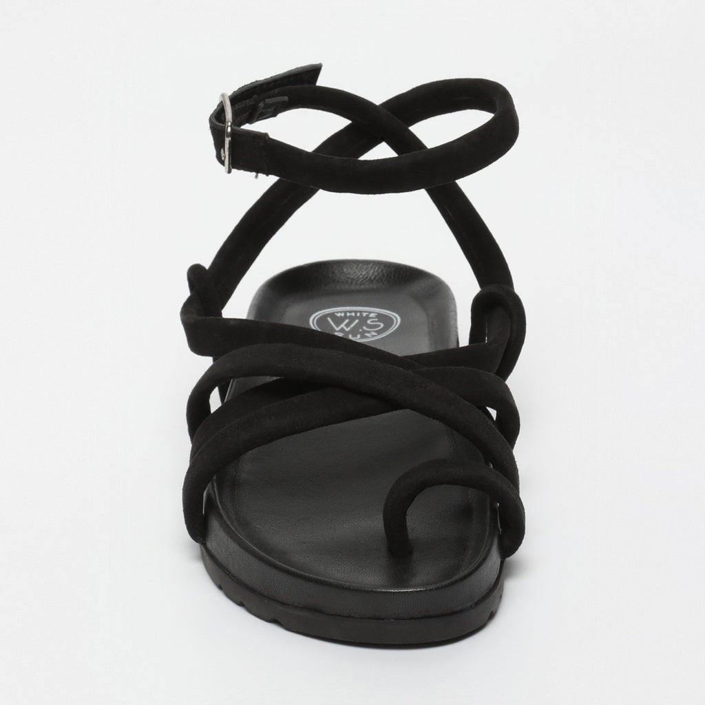 White Sun - Sandalias Ava - Ante de cabra negro - Negro