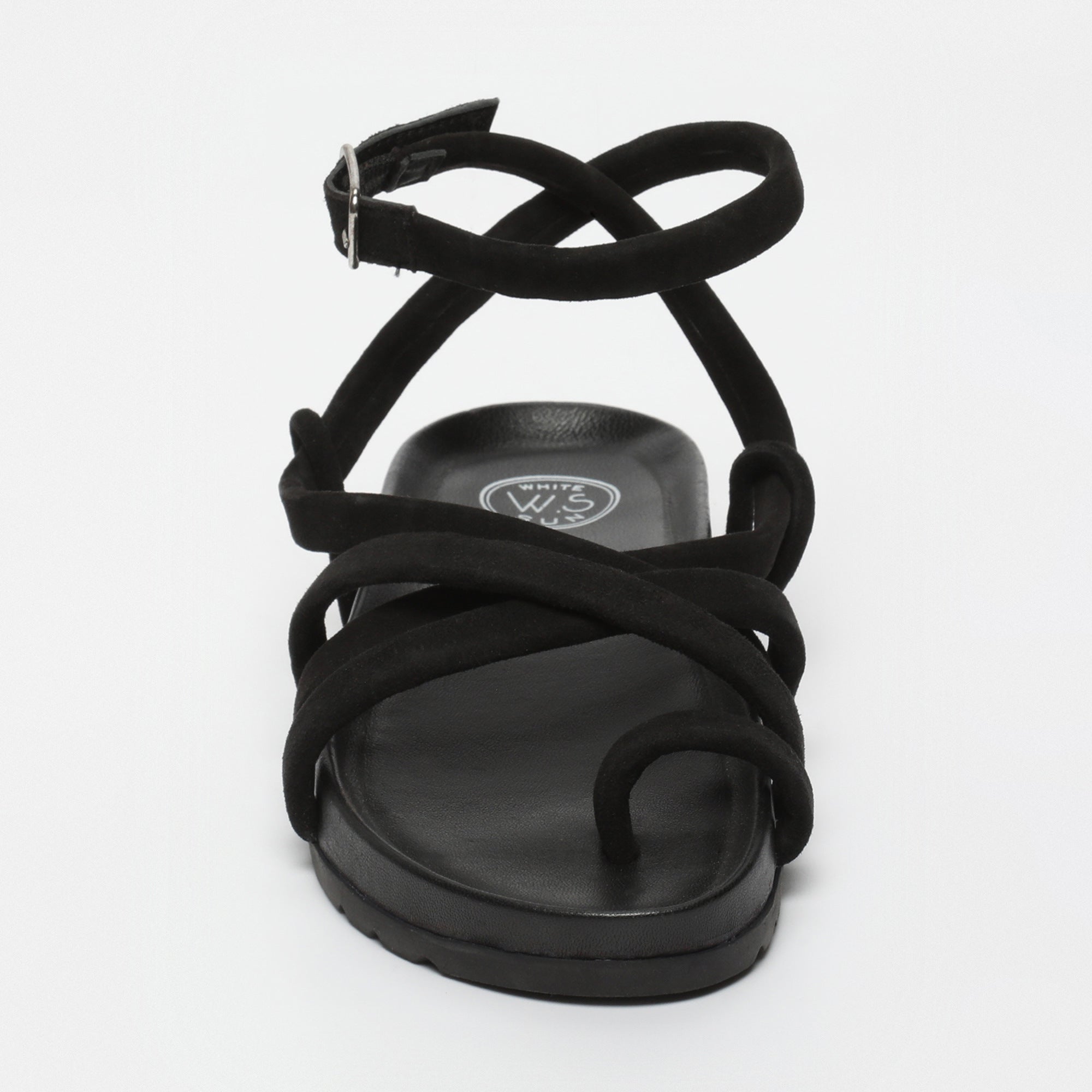 White Sun - Sandalias Ava - Ante de cabra negro - Negro