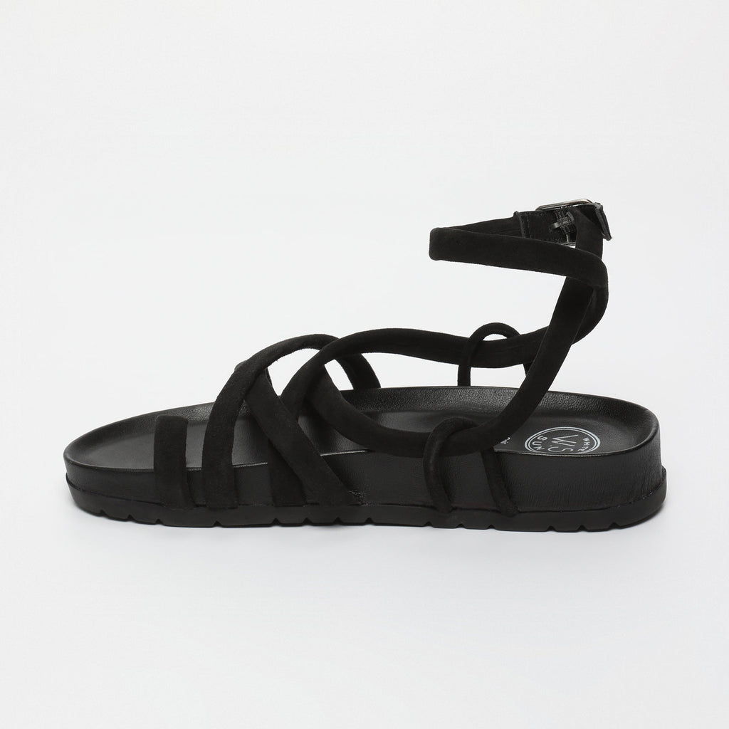 White Sun - Sandalias Ava - Ante de cabra negro - Negro