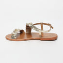 Sol Blanco - Sandalias Harper - Lámina Dorada Crackle - Dorado