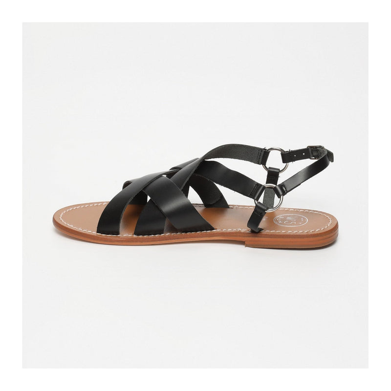 White Sun - Ella Sandals - Black Buff - Black