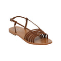 White Sun - Mila Sandals - Camel Sheep Nappa - Brown