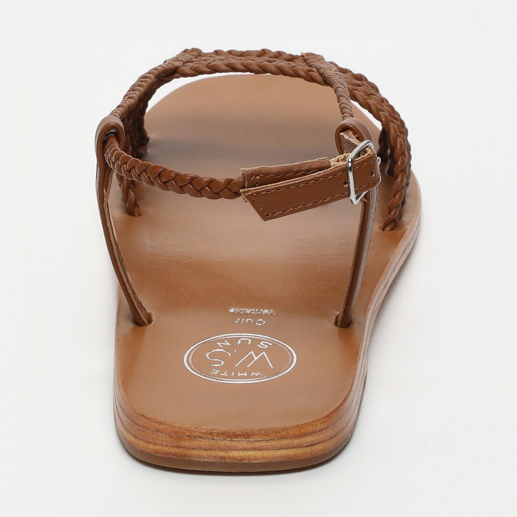 White Sun - Mila Sandals - Camel Sheep Nappa - Brown