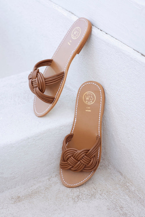 White Sun - Ellie Mules - Camel Sheep Nappa - Camel