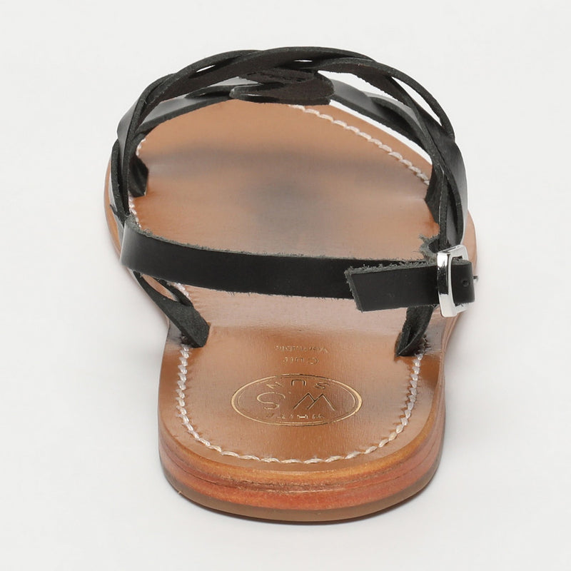 White Sun - Sandalias Burke - Negro Buff - Negro