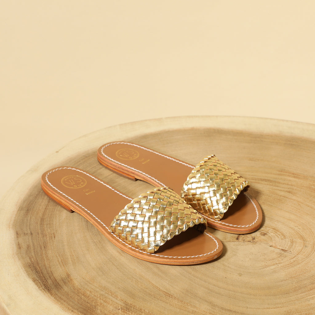Candida Mules - Dark Gold