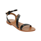 White Sun - Xigala Sandals - Black Croco Print Goat Leather - Black Croco