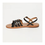 White Sun - Sandalias Rubra - Cuero de cabra negro con estampado de cocodrilo - Motivos