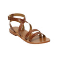 White Sun - Lesia Sandals - Tan Croco Print Goat - Camel Croco