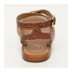White Sun - Lesia Sandals - Tan Croco Print Goat - Camel Croco