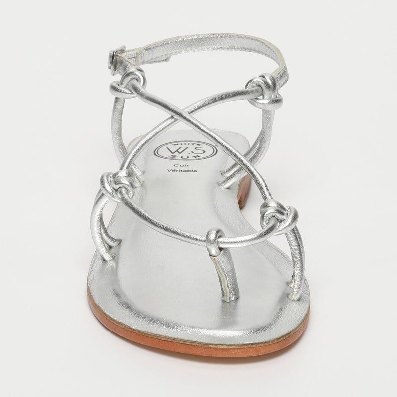 White Sun - Sandalias Planas Alimer - Plata