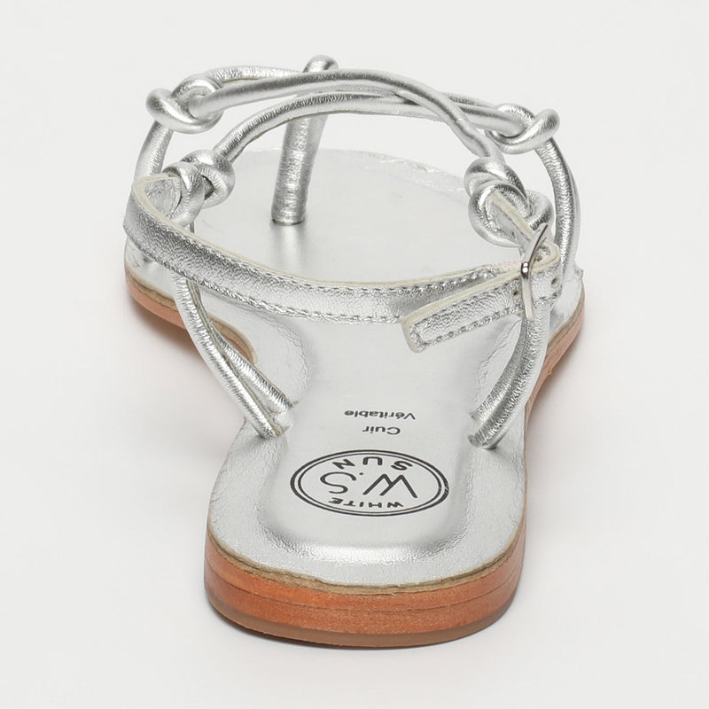 White Sun - Sandalias Planas Alimer - Plata