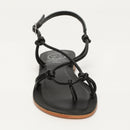 Sol Blanco - Sandalias Alimer - Napa Oveja Negro (Spaghetti) - Negro