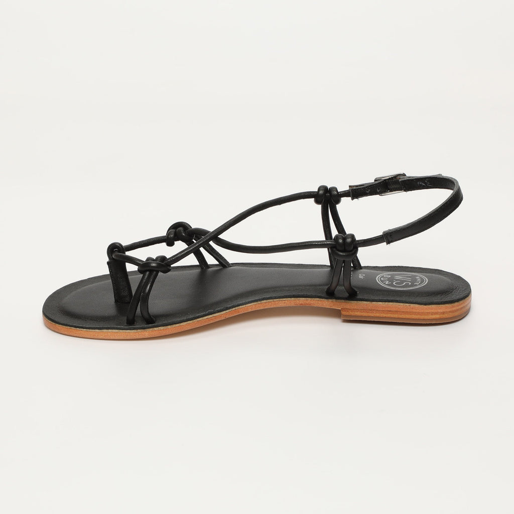 Sandales Alimer - Sheep Nappa Black (Spaghetti) - Noir