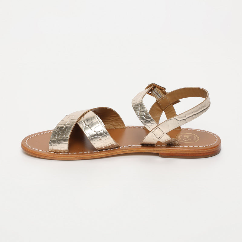 Sandalias Eneya - Croco Dorado Claro