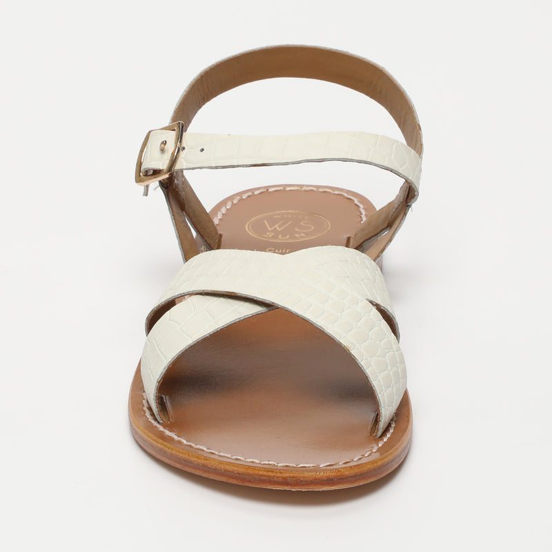 Sandalias Eneya - Croco Blanco