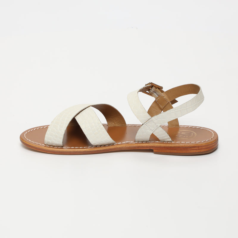 Sandalias Eneya - Croco Blanco