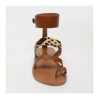 White Sun - Mazda Toe-Post Sandals - Camel and Leopard - Women