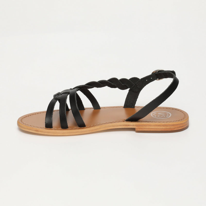 White Sun - Sandalias Satyr - Black Buff - Negro