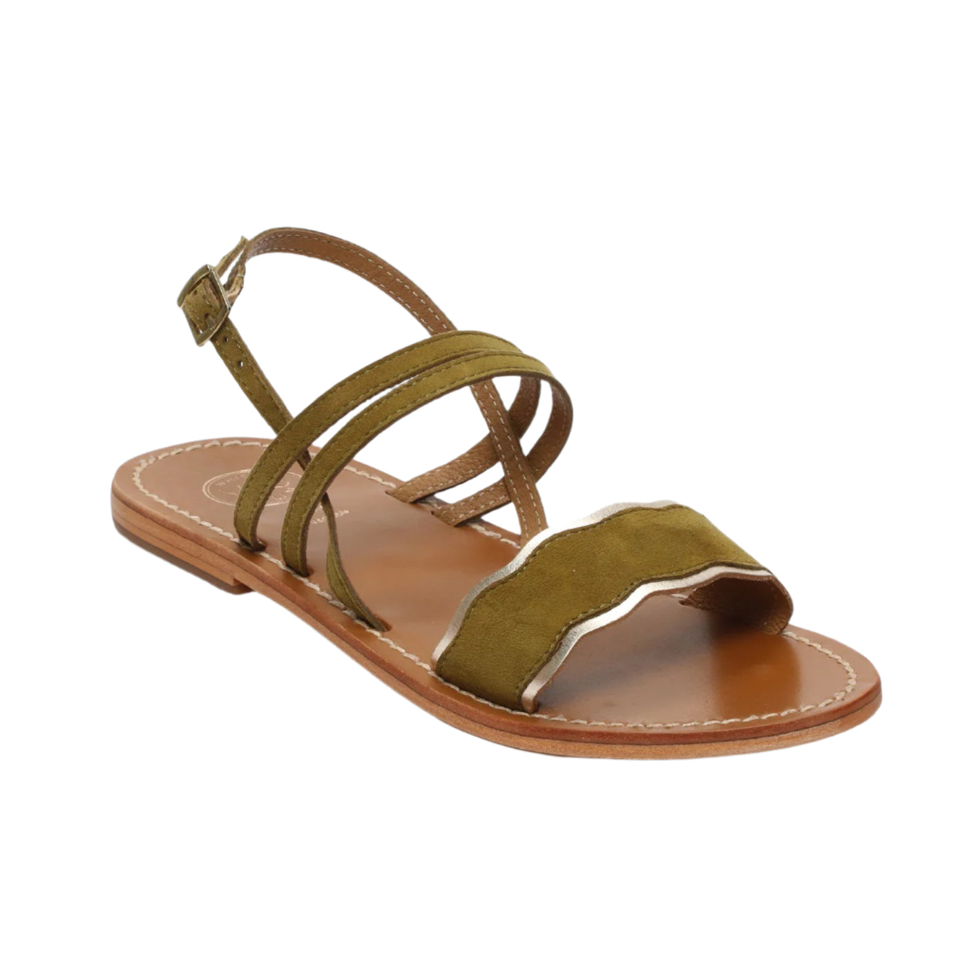 Bacis Sandals - Olive+Gold