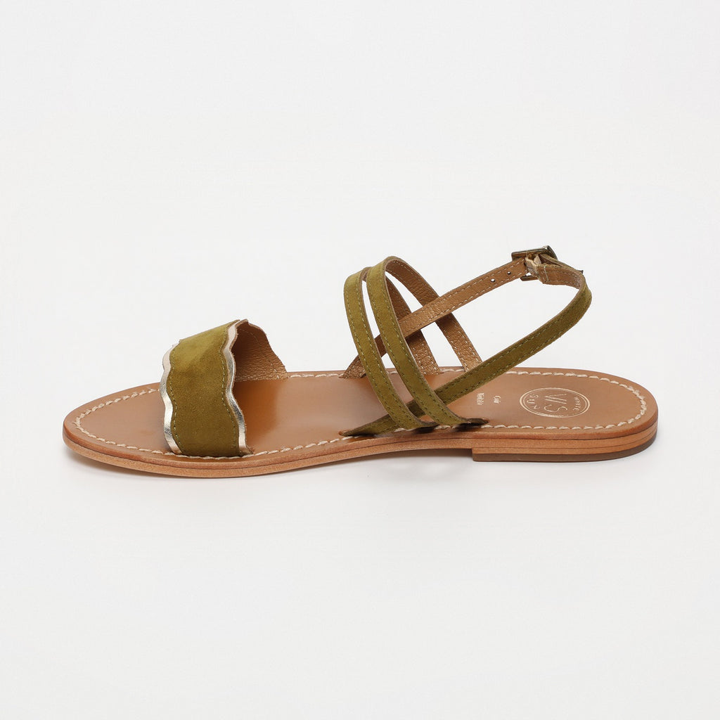 Bacis Sandals - Olive+Gold