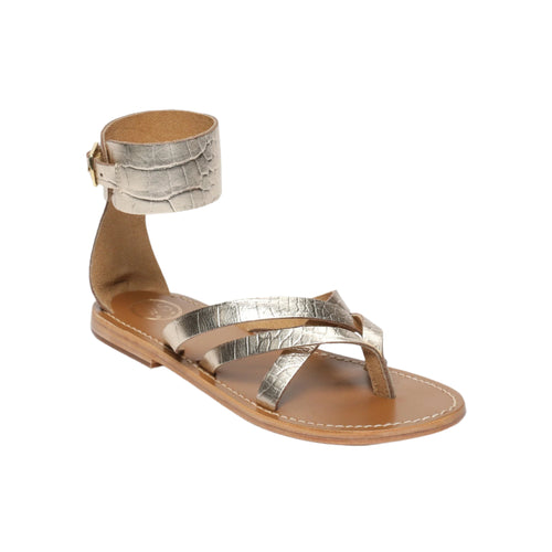 Manoa Sandals - Light Gold Croco