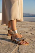 Manoa Sandals - Light Gold Croco