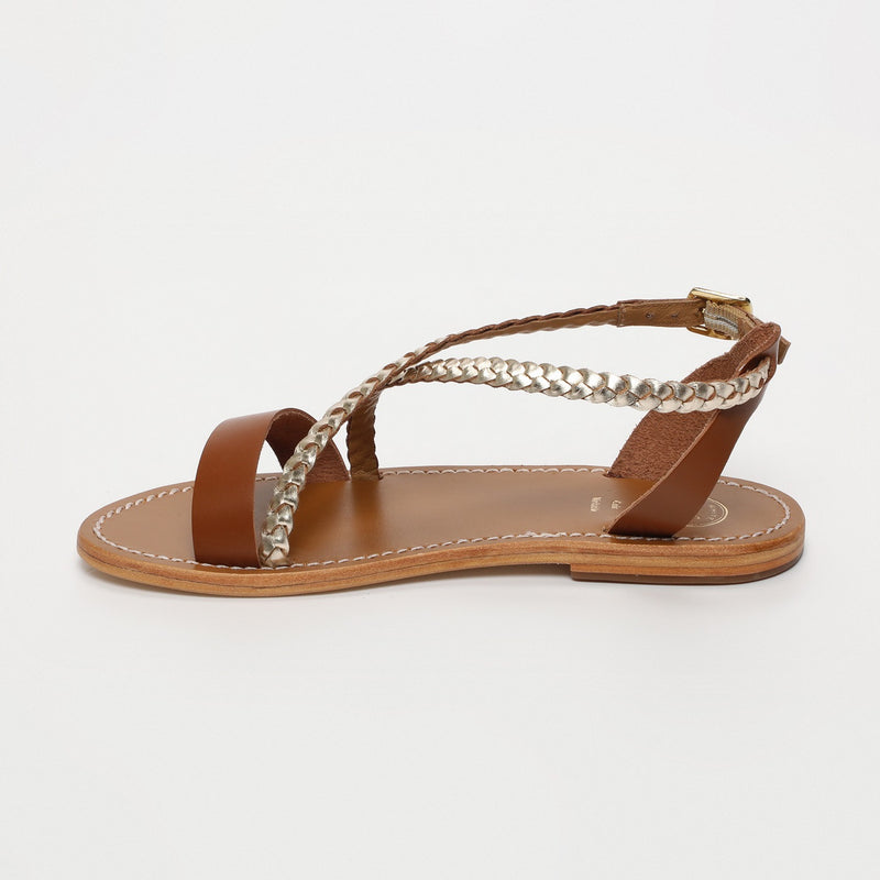 Talia Sandals - Gold & Camel