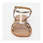 White Sun - Ava Sandals - Light Gold Croco Print Goat - Light Gold Croco