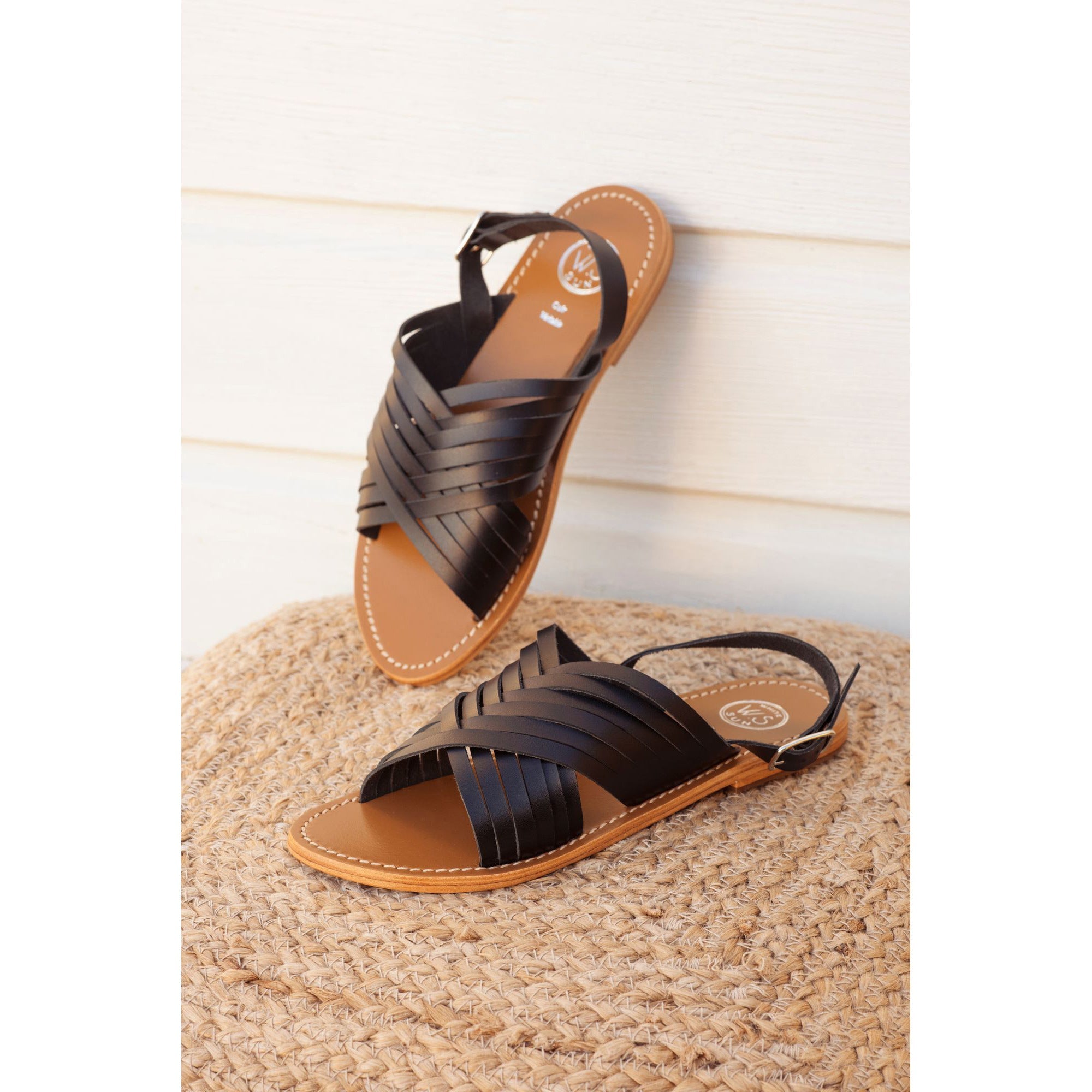 White Sun - Trinity Sandals - Black Buff - Black