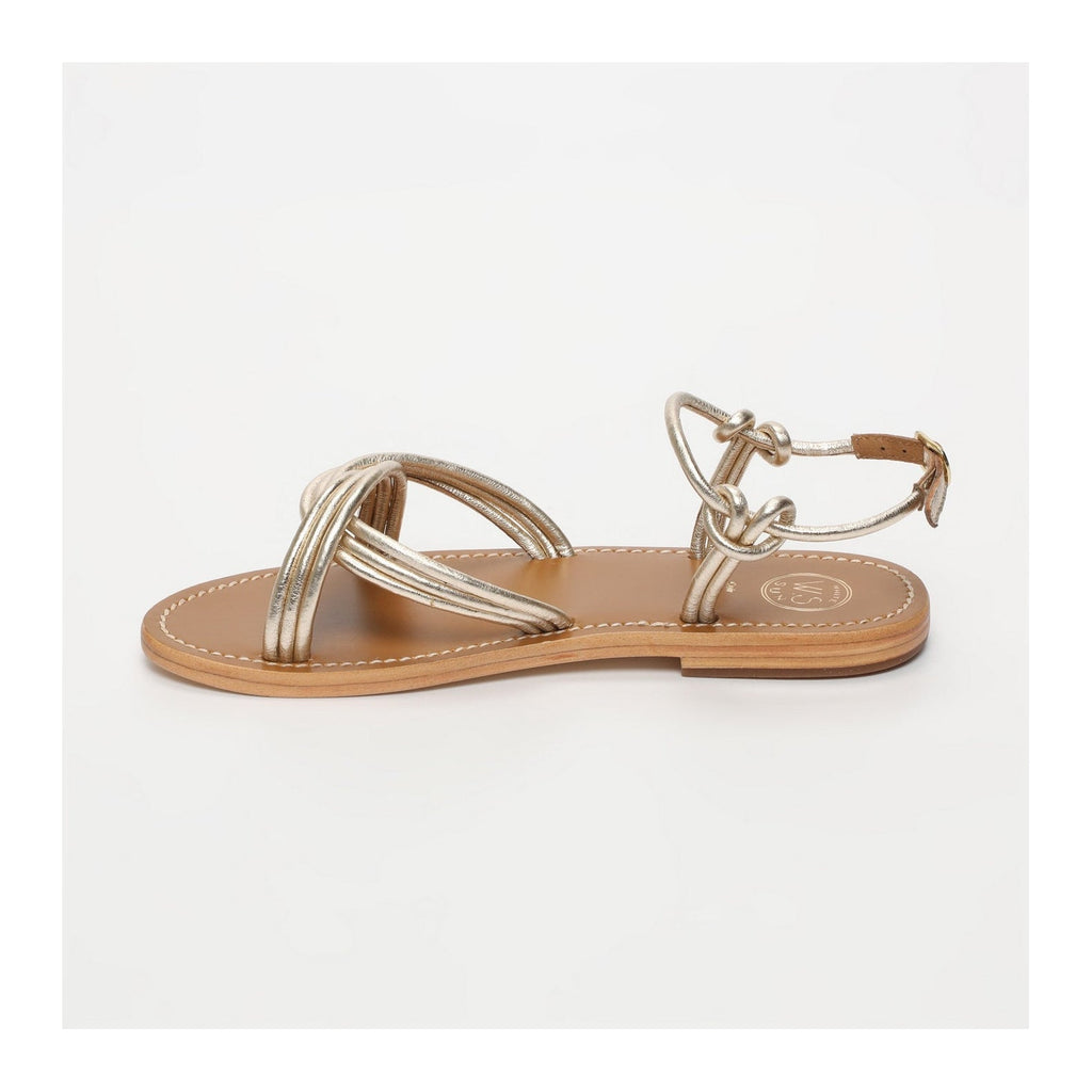 White Sun - Tia Sandals - Gold Goat Leather - Gold