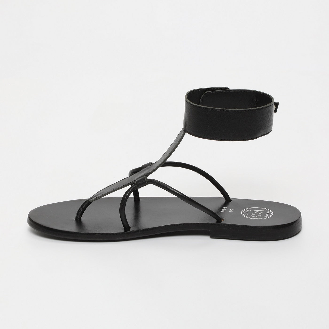 White Sun - Sandalias Babithra - Piel de cabra negra - Negro