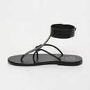 White Sun - Sandalias Babithra - Cuero de cabra negro - Negro
