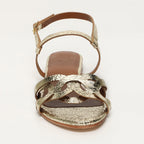 Barnali Sandals - Gold Crackle Foil - Gold