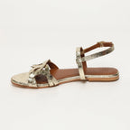 Barnali Sandals - Gold Crackle Foil - Gold