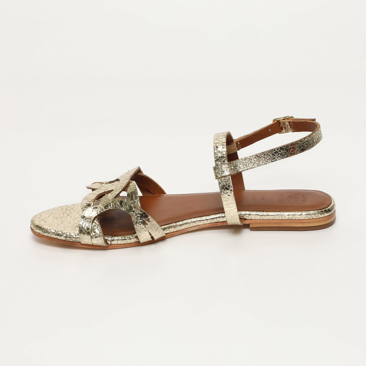 Barnali Sandals - Gold Crackle Foil - Gold