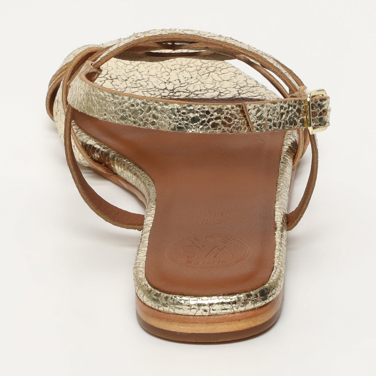 Barnali Sandals - Gold Crackle Foil - Gold