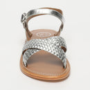 Sol Blanco - Sandalias Bharavi - Cuero de cabra plateado - Plata