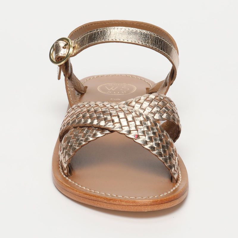 White Sun - Sandales Bharavi - Gold Goat Leather - Gold
