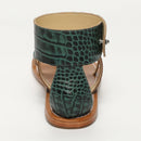 Sol Blanco - Sandalias Darika - Cabra Estampada Cocodrilo Verde - Cocodrilo Verde