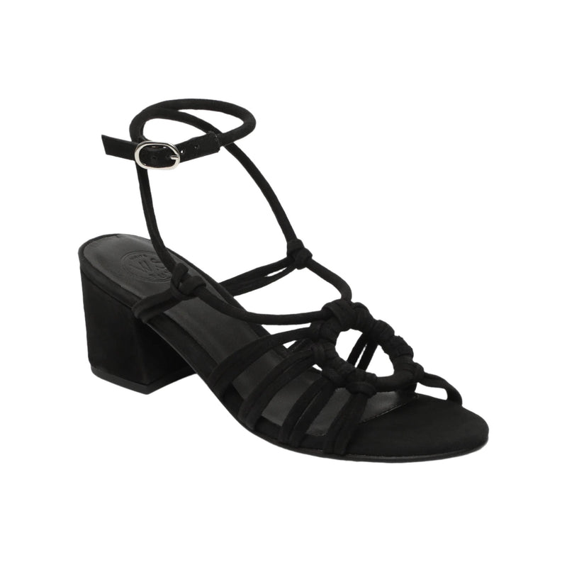 White Sun - Sandales Talon Deekshitha - Black Goat Suede - Black