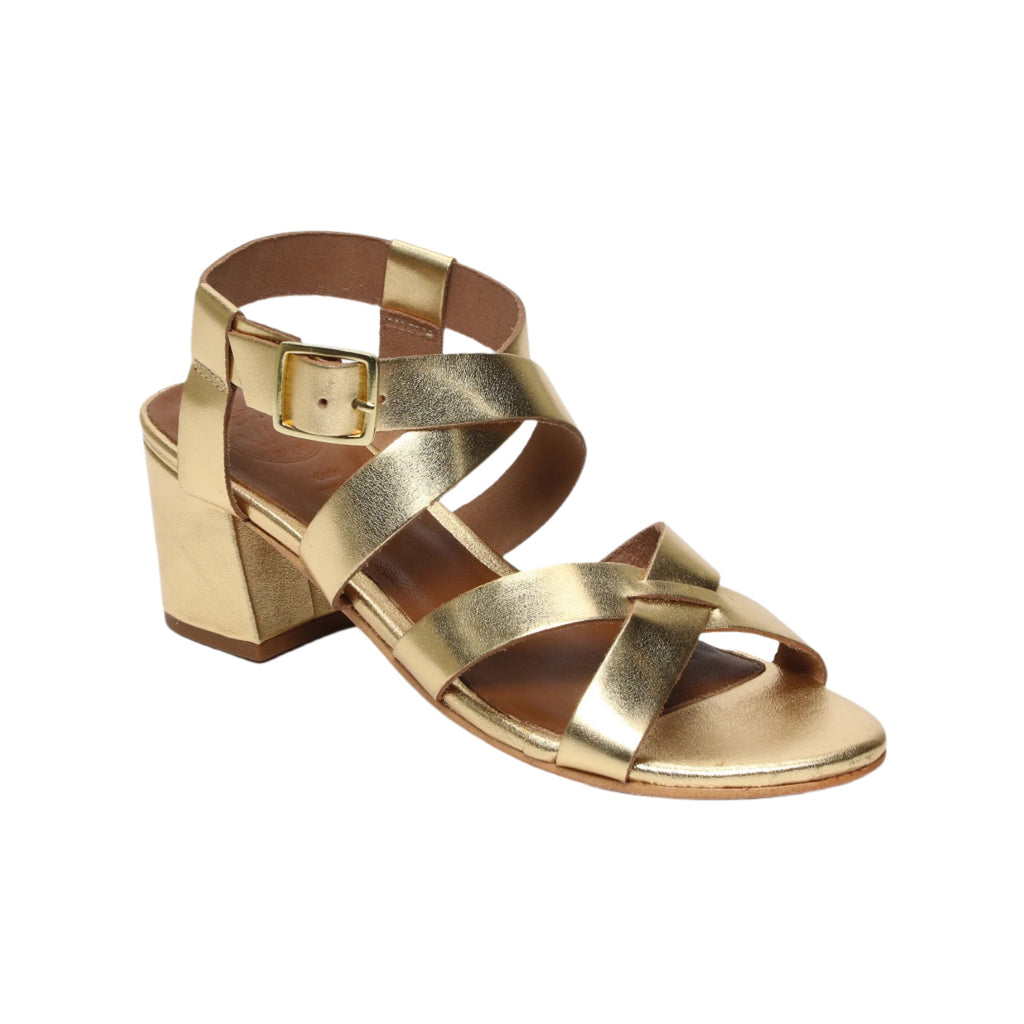 White Sun - DhanashriDark Gold Heeled Sandals