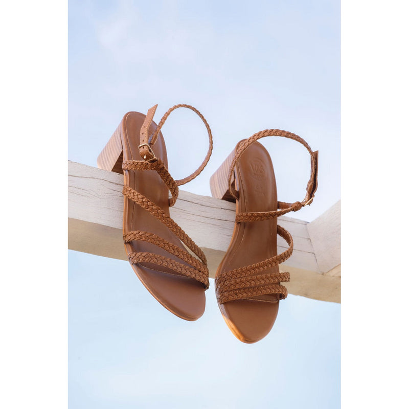 White Sun - Maha Heel Sandals - Brown Goat Leather - Brown